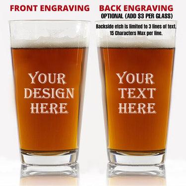 Birthday Crew Engraved Pint Glasses Gifts